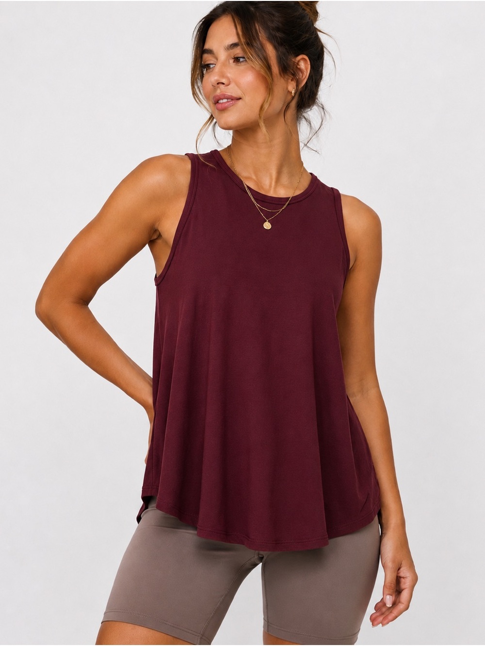 SHEBIRD Women's  Burgundy The Freedon Racerback Bra Tank Top Size 7 (XL)